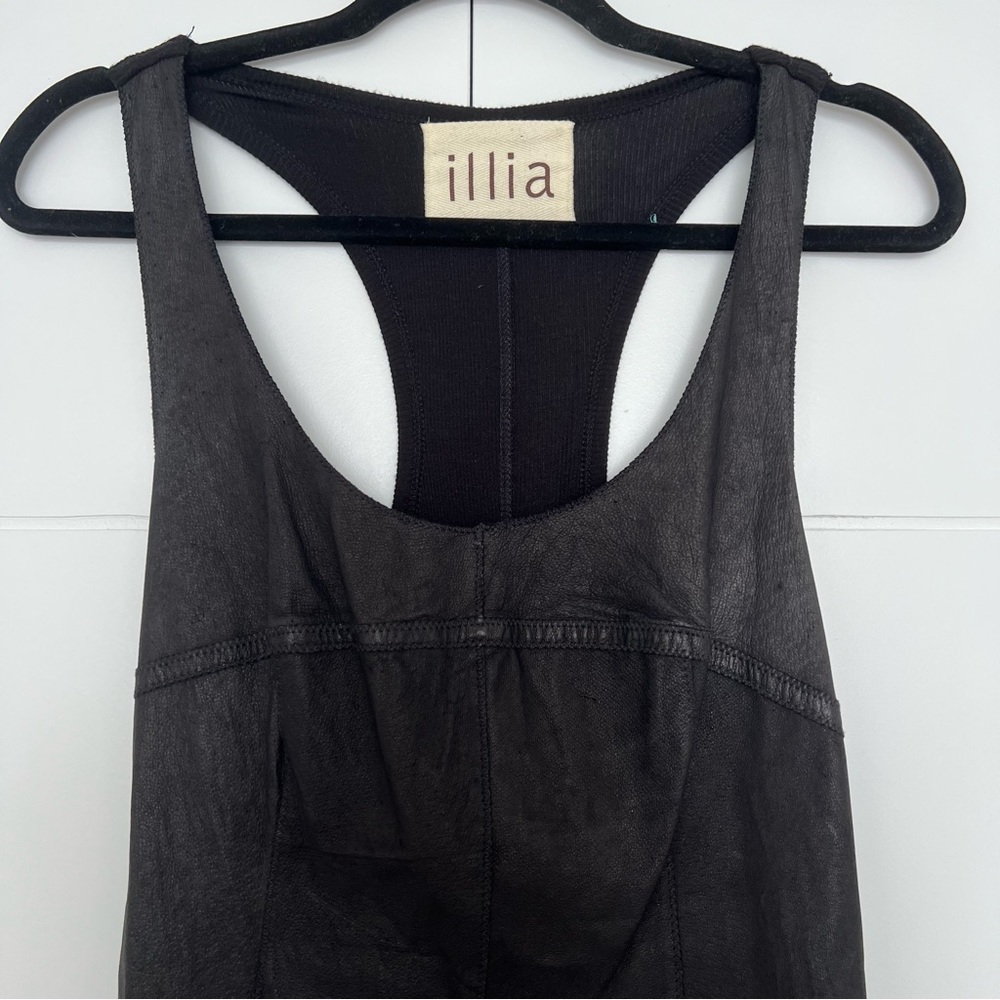 Illia Black Leather Dress - Picture 2 of 4